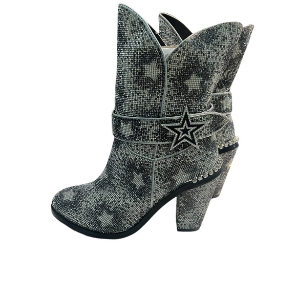 Boots - Rhinestones boots - Sheriff Shine Boots - Black/Silver with stars NWT - Picture 10 of 13